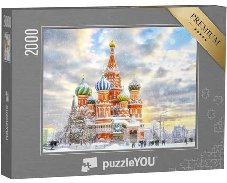 puzzleYOU: Puzzle 2000 Teile „Moskau: Roter Platz mit Basilius-Kathedrale, Russland“ – aus der Puzzle-Kollektion Moskau