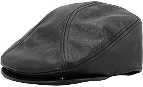 KBETHOS Leder-Ascot BLK L/XL Ascot Ivy Made In USA Hut, Schwarz, 56