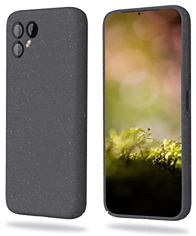 BIOWAVES Hülle Handyhülle Schutzhülle Hardcase Case Cover für Fairphone 4, aus biologisch abbaubaren recycelten & pflanzlichen Materialien, nachhaltig ökologisch umweltfreundlich, BPA frei, anthrazit