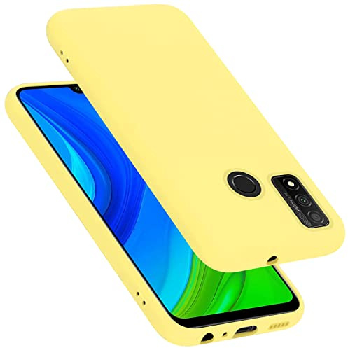 Cadorabo Hülle kompatibel mit Huawei P SMART 2020 Hülle Silikon Handyhülle für P SMART 2020 Case aus flüssigem Silikon- Kratzfeste und stoßfeste dünne TPU Schutzhülle - Liquid GELB