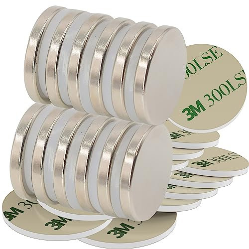 Magnetpro 12 magneti a disco, 6 kg, 25 mm di diametro x 3 mm di spessore, con nastro adesivo autoadesivo
