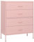 INLIFE 336202 Commode rose 80 x 35 x 101,5 cm en acier, rose, 28,2 kg