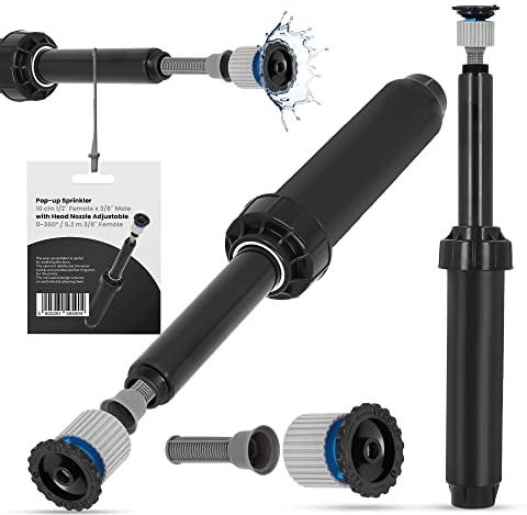 Versenkregner Rasensprenger 10cm Verstellbare Sprinklerdüse 360° 5,2m Universelle Professionelle Bewässerung für Rasenflächen Garten Pflanzbeete Sprinkleranlage Automatischer Sprinklersatz