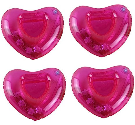 Toyvian Rosy PVC-Material Herzform Schwimmende Getränkehalter Aufblasbar Für Strand-Event