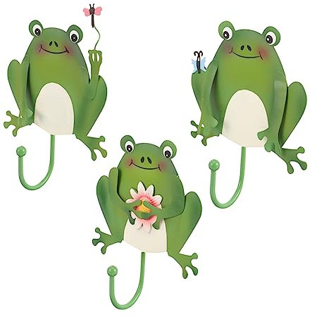 Yardenfun 3St Wanddekoration mit Froschhaken Kleiderbügel Kleiderständer Frosch Haken Wandhaken für die Küche Wandhaken in Froschform Handtuchhaken Tier Wandbehang Lagerregal anschließen