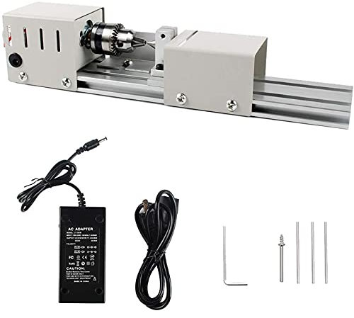Tornio 96W, lucidatrice per Perline, Piccolo tornio per Legno per la Lavorazione del Legno da Tavolo, fresatura Fai-da-Te lucidatura Set di Utensili per Perline di Buddha, tornio per Legno a velocità