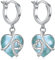 AOBOCO Herz Ohrringe Damen 925 Sterling Silber Baumeln Creolen Ohrringe mit Larimar Tropfen Schmuck Valentinstag Geburtstag Geschenke für Sie Frauen Mädchen Frau Freundin (Larimar)