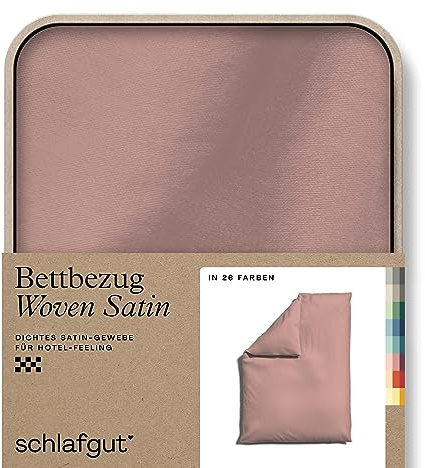schlafgut Woven Satin Bettwäsche 135x200cm Bettdecke Bezug einzeln, Purple Mid Uni in Hotelqualität mit 100% Baumwolle
