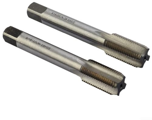 Lot de 2 tarauds de filetage pour fraisage et filetage droite/gauche – 9/16'' – 20 TPI – Matériau HSS pour manivelle de vélo 9/16–20