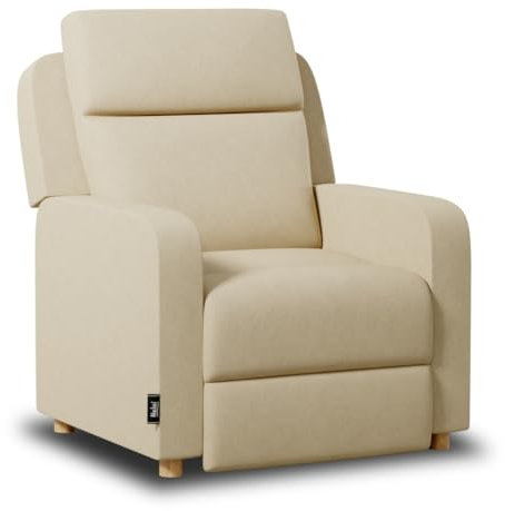 Nalui - Sillón Relax Reclinable One Fabric (77x87x95cm) con Apertura Push Manual y Estructura Reforzada. Sillón para el Salón Tapizado en Tela con Reclinación 160º Beig