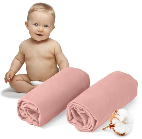 Dreamzie - Lots de 2 Draps Housse Enfant Rose - 100% Coton - Oeko Tex - Draps Housse 40x90
