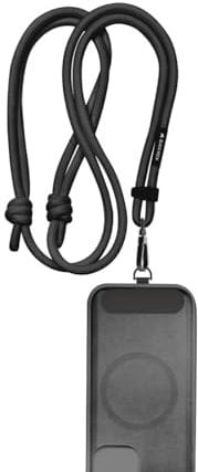 Black Rock Handykette, universal (Handyband zum Umhängen, Handy Lanyard, verstellbar, mit Metall Karabiner) schwarz