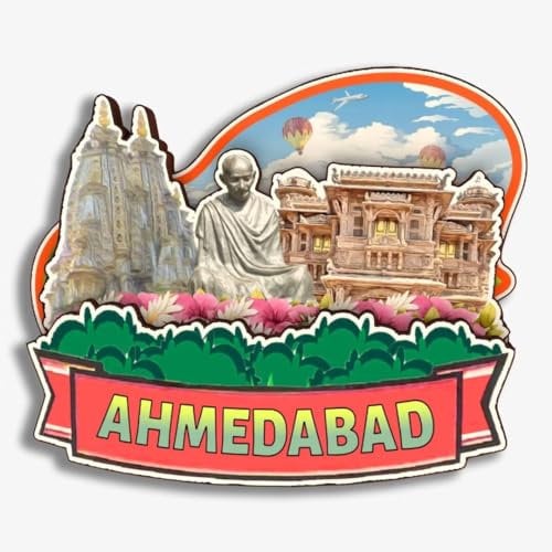 Ahmedabad India Wooden Fridge Magnet Cute 3D City Travel Souvenirs Crafts Handmade Refrigerator Stickers Home Whiteboard Decor Collection Gift