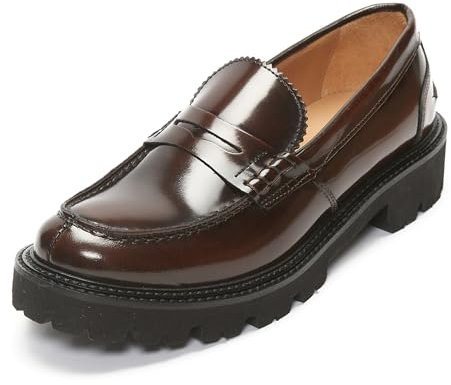 BRITISH PASSPORT - Mocassini da Donna in Vera Pelle - Suola in Gomma Superleggera - Taglia 37, Marrone - Made in Italy