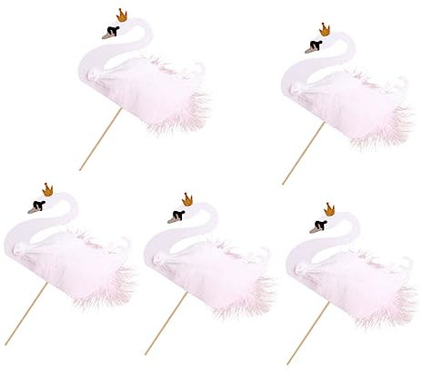 Gogogmee 5stücke Teiliges Swan Cake Picks Elegante Torten-dekoration Für Hochzeiten Geburtstagsfeiern Und Feiern Kreative Und Charmante Cupcake Topper Für Festliche Atmosphäre