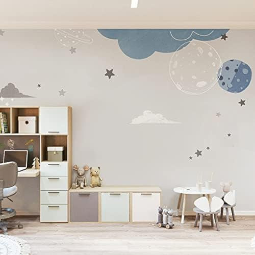 XLMING Grey Planet Chambre D'Enfant Chambre De Garçon Papier Peint 3D Intissé Salon Canapé Chambre À Coucher Salle Manger Intérieure Murale-250cm×170cm