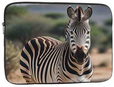 Custodia protettiva in tessuto Oxford con stampa zebrata, resistente agli urti, per tablet da 13 a 17 pollici