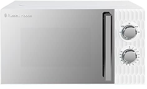 Russell Hobbs - RHMM715-EU - Honeycomb Micro-ondes Manuel Solo de 17 Litres et 700W, Blanc, avec 5 Niveaux de Puissance, Minuterie Intégrée et Fonction Décongélation