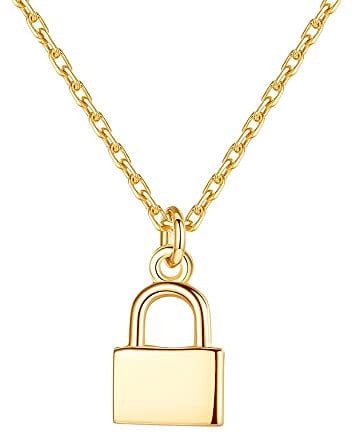 pure small lock shape pendant necklaces for jewelry gift Made in China