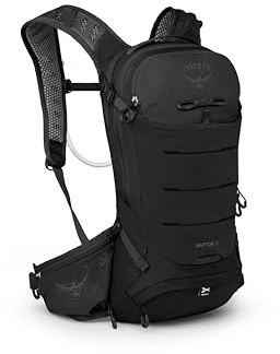 Osprey Raptor 10L Herren Mountainbike-Rucksack mit Hydraulik-Reservoir, Schwarz, Einheitsgröße, Mountainbike-Rucksack mit Hydraulik-Reservoir
