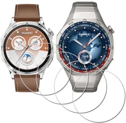 iDaPro para Protector de pantalla HUAWEI Watch GT 5 Pro 46mm/GT5 Pro 46mm[4Pcs],vidrio templado,Dureza 9H,Antiarañazos,Antiburbujas,Antihuellas,Ultra delgado,Fácil instalación