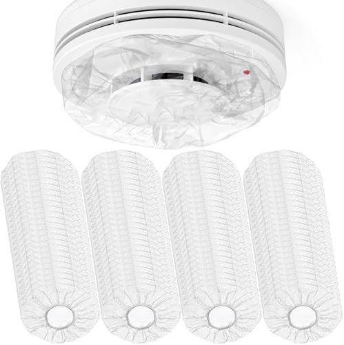 Cididu 100 Stück Rauchmelder-Abdeckung, Kunststoff-Feuermelderabdeckung zum Kochen, elastische Rauchmelder-Staubabdeckung, wiederverwendbare Alarmlackabdeckung, Universal-Massen-Rauchmelderschutz für