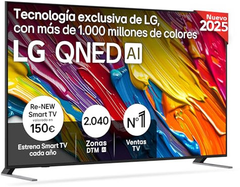 LG 75QNED84A6C - TV 75, QNED 4K, Smart TV, WebOS 25, Super Upscaling, Dolby Vision y Atmos, Alexa/Google Assistant, Negro