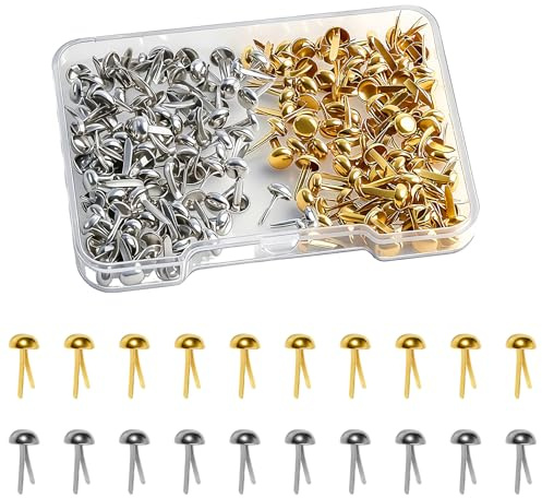 Waycreat 300 Stück Splinte zum Basteln, Metall-Papierverschlüsse, Gold/Silber, Mini-Scrapbooking-Brads für Kartenherstellung, DIY