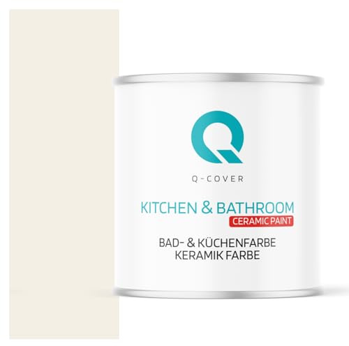 Q-COVER BAD-& KÜCHENFARBE | Weiß-beige | 2 L | für Wände – robust, schmutzabweisend, tiefmatt