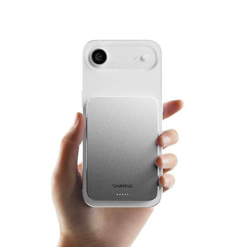 SHARGE AeroMag Magsafe Power Bank, caricabatterie portatile magnetico ultra sottile da 10.000 mAh, batteria di ricarica rapida Qi2 da 15 W, progettata per iPhone 16 Pro Max/16 Pro/16/15/14 Series