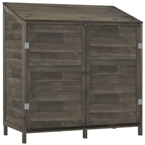 Gartenhaus Schrank Geräteschuppen,Gerätehaus Anthrazit 102x52x112 cm Massivholz Tanne,Für Terrasse,Garten,Rasen