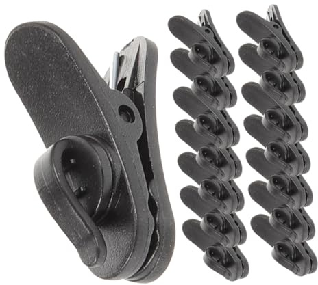 Toddmomy 15pcs Small Plastic Microphone Clips for Secure Wire and Earphone Cable Hold Stable Lapel Microphone Tie Clips with Firm Clamp for Presentations Meetings and Recordings