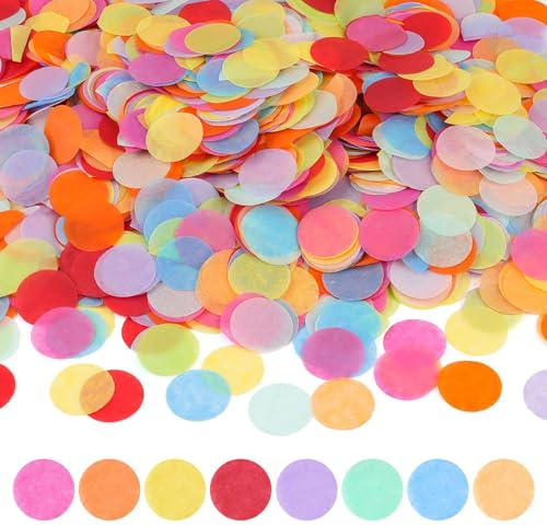 Konfetti,50 g Buntes Konfetti,Runde Papierkonfetti,Biologisch Abbaubares Konfettis,2.5 cm Konfettikanone für Hochzeiten,Geburtstage,Weihnachten und Tischdekorationen,Mehrfarbig