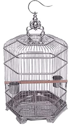 KFGISD, Vogelkäfige Edelstahl Vogelkäfige Große Metall Sechseckige Vogelkäfig Indoor Outdoor Vogelhaus Vintage,Vogelkäfig