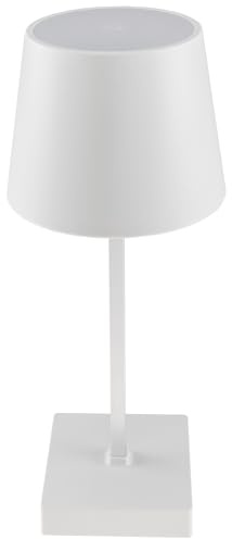 ChiliTec Akku Tischleuchte 26cm LED Dimmbar, Weiß | Warmweiß, USB-C aufladbar, Touch Schalter, kabellos