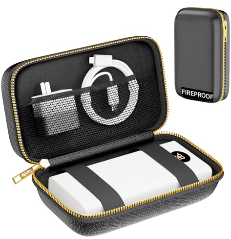Tamfile Fireproof Power Bank Case, Hard EVA Carrying Case, Black