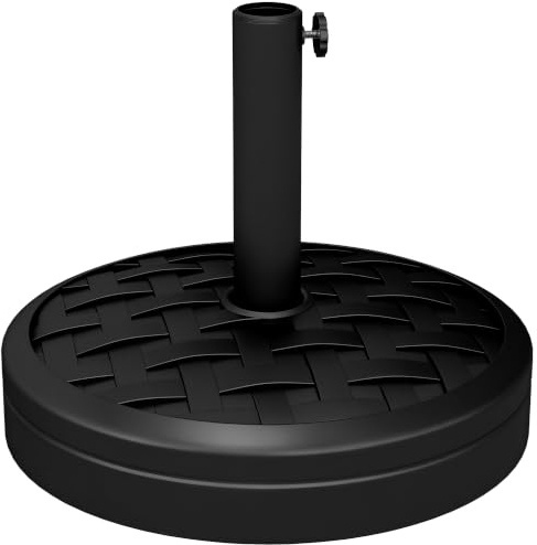 Outsunny Sonnenschirmständer aus Beton 18 kg Rund für 32/38/48mm Schwarz | Schirmständer, Rund Schirmhalter, Schirmgewicht für Sonnenschirm, Rohrdurchmesser, Balkon, Terasse, Garten
