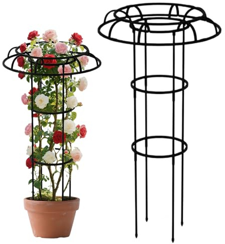 Gartenspalier für Pflanzen | Wetterfester regenschirmförmiger Rankstab,Outdoor Rankturm für Balkon Fensterbank,Für Erbsen, Bohnen, Tomaten, Clematis, Fensterbänke, Balkone, Höfe und Gewächshäuser