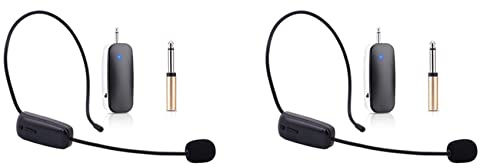 Tacdas 2X Nouveau Microphone sans Fil UHF Portable 2 en 1 Amplificateur de Volume Microphone Casque Professionnel pour l'enseignement de La Parole