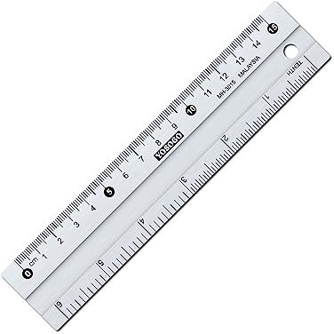 Yosogo 6 Zoll / 15 cm Anti-Rutsch Aluminium Lineal - Packung mit 6