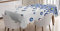 ABAKUHAUS Evil Eye Tischdecke, Lively Türkisch, Pflegeleicht Waschbar Schmutzabweisend und mit Klaren Farben Hochwertiger Druck, 140 x 240 cm, Ringelblume Grün Blau