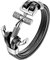 HAQUIL Rope Anchor Black Leather Bracelet for Men
