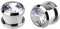 Briana Williams 1 Paar Edelstahl Ohr Plugs mit Stein Silber Ohr Tunnel Expander Set Piercing Schmuck(3-12mm)