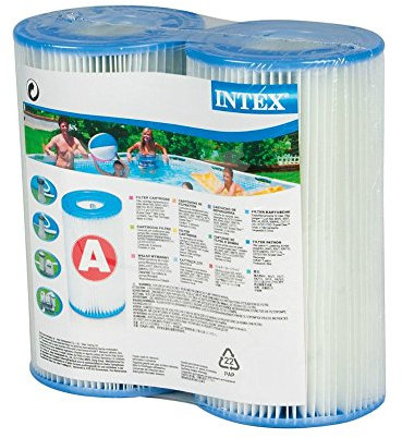 Intex - Cartuccia filtro tipo A per piscine, confezione doppia (increspata), Infradito colorati estivi, con finte perline, 1 Pack