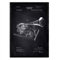 Nacnic Poster Patent Grammophon. Blatt mit altem Design-Patent A3-Format mit schwarzem Hintergrund