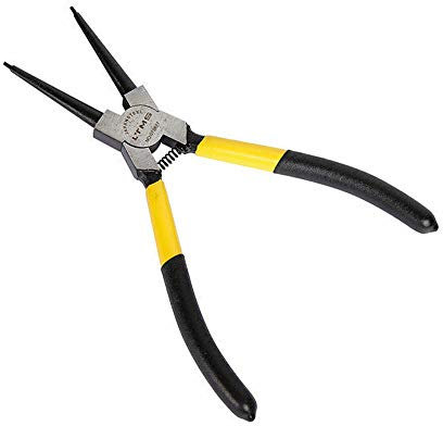 Powertool Pince à circlips à bec long, droit, courbé intérieur/extérieur pour bricolage et travail du bois (22,9 cm extérieur droit)