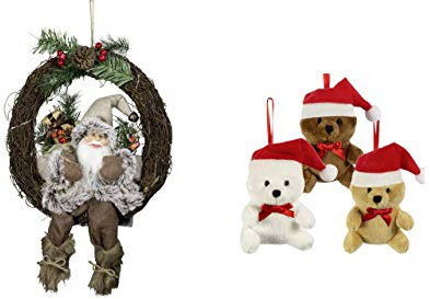 Weihnacht Weihnachtskranz Dekoration Türkranz Kranz Weihnachtsgirlande Künstlich Tannengirlande (Silber,30cm)