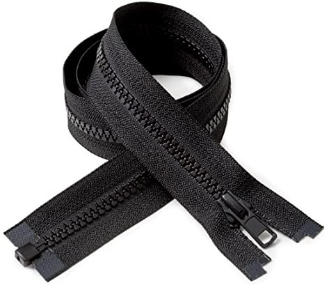IPEA Cerniera Lampo misura #5 – Varie Lunghezze – 2 pezzi – Due Cerniere Divisibili per Abbagliamento Arredamento Cucito Giacche – Zip – Lunga 50 cm – Larghezza 30 mm – Colore Nero