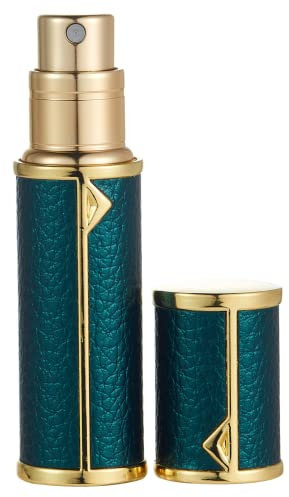 AsaNana Perfume Atomiser, Refillable & Travel Size Perfume Bottle, Leaking Proof,Bottom Pump without Funnel, Luxurious Small women and men, 5ml (Dark Green)