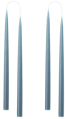 Kunstindustrien® Stabkerzen, Hergestellt in Dänemark, 42 Farben verfügbar, Tafelkerzen, Durchgefärbte Kerzen lange Brenndauer von 15 Stunden, Kerzen Set Geschenk, 4 Stück, 2,2 x 35 cm (Blau Grau)